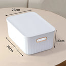 Axyaa Solid Color Storage Box with Cover - Household Organizer for Snacks, Cosmetics, Toys, Clothes