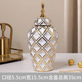 Axyaa Ceramic Vase: Electroplated Tall General Storage Jar Ornaments