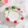 Axyaa Ceramic Strawberry Coffee Cup and Saucer Set with Embossed Design