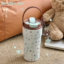 Axyaa Star Thermos Bottle 500ml Cute Kawaii Stainless Steel Ceramic Coffee Cup