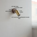 Axyaa Nordic LED Wall Light Swing Arm Copper Walnut Wood Bedroom Lamp