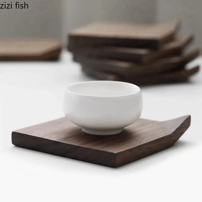 Axya Black Walnut Wooden Sushi Plate: Unique Molecular Gastronomy Tableware