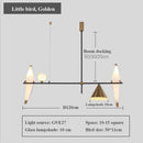 Axyaa Bird Decor LED Chandelier for Living Room, Bar, Restaurant - Minimalist Metal Pendant Lamp