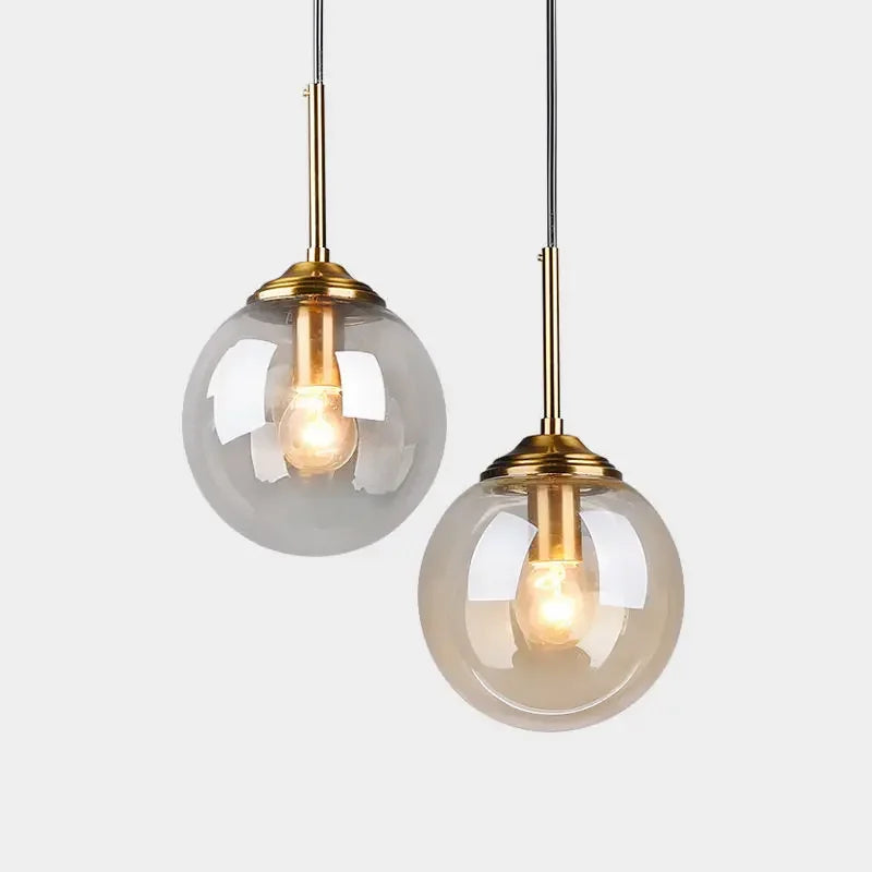 Axyaa Modern Golden Ring Glass Pendant Light Fixture