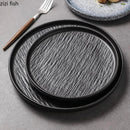 Axyaa Straight Edge Stone Patterned Ceramic Plates for Molecular Cuisine and Dining