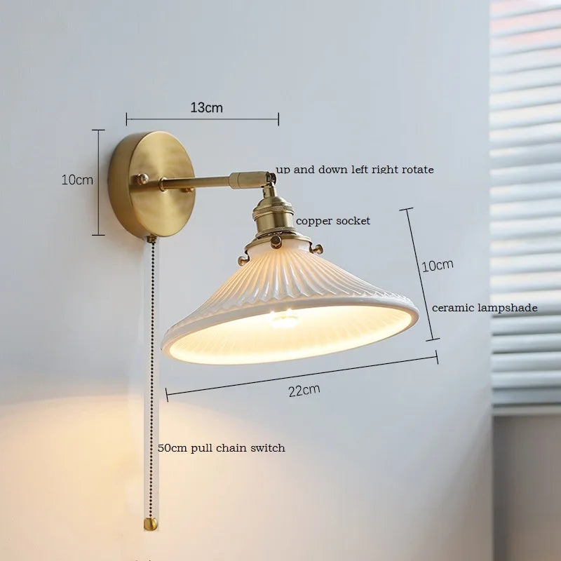 Axyaa White Ceramic Flower Wall Sconce Light for Home Indoor Lighting