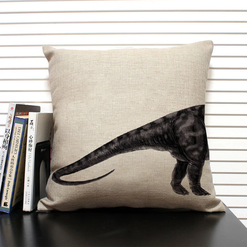 Axyaa Shark Dinosaur Linen Cushion Cover Throw Pillow Case 45x45cm