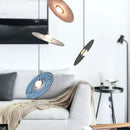 Axyaa Nordic Terrazzo Chandelier: Modern Circular Pendant Lamp
