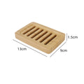 Axyaa Bamboo Soap Dish with Water Drain - Bathroom Kitchen Organizer Tray