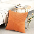Axyaa Beige Corduroy Throw Pillow Covers 18x18 - Boho Home Decor for Sofa, Couch, Bed