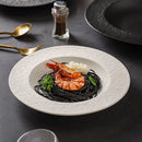 Axyaa Stone Straw Hat Plate Pasta Salad Soup Dessert Kitchen Solid Color Plate