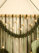 Axyaa Macrame Leaf Tapestry: Boho Wall Art Hanging Decor, Handmade Home Ornament