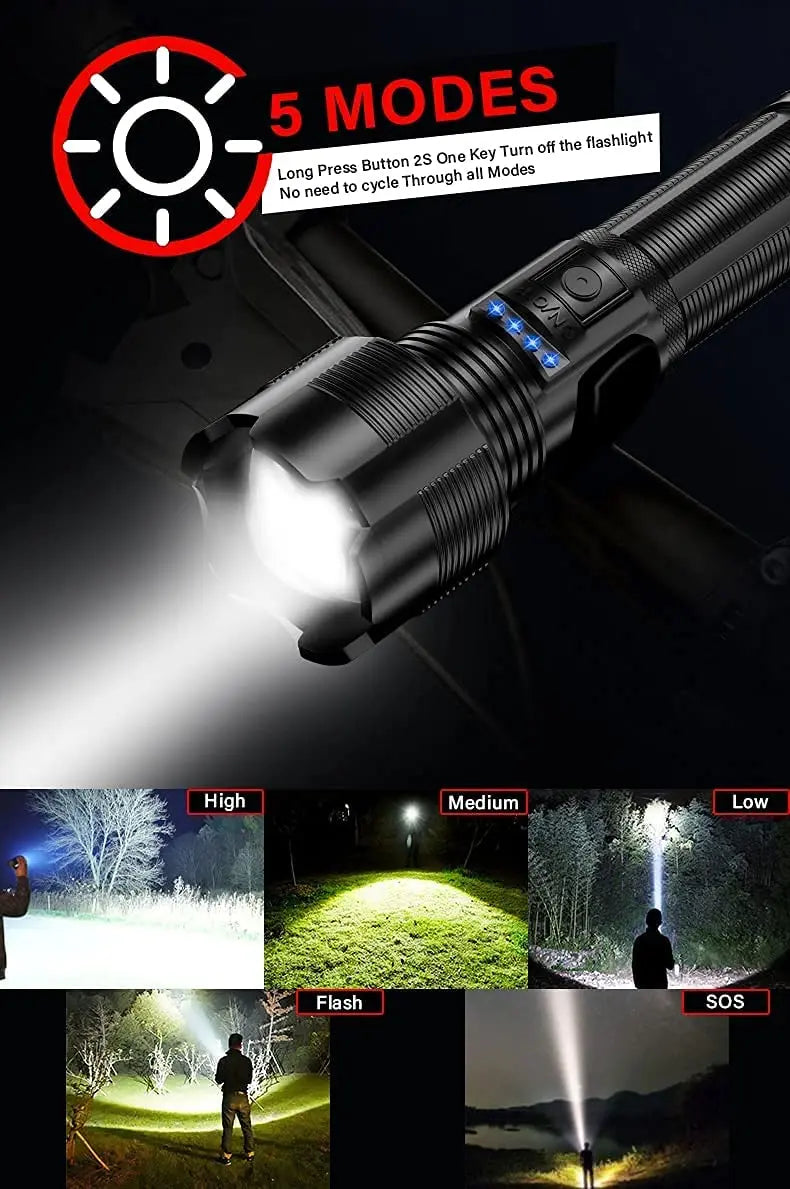 Axya XHP70/XHP50 LED Flashlight: Powerful Aluminum Tactical Torch