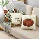 Axyaa Grey Pumpkin Sunflowers White Throw Pillowcase for Home Decor