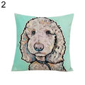 Axyaa Watercolor Dog Print Linen Pillow Cover 45X45CM