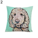 Axyaa Watercolor Dog Print Linen Pillow Cover 45X45CM