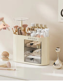 Axyaa Cosmetics Storage Box with Press-Activated Brushes Holder