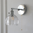 Axyaa Clear Glass LED Wall Lamp with Pull Chain Switch, Rotating Up Down Light