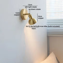 Modern Axyaa Bedside LED Wall Lamps, Swing Arm E27 Bulb, Gold Copper Finish