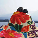 Axyaa Mexican Flowers Embroidery Art Blanket: Soft Fleece Warm 3D Throw Blanket