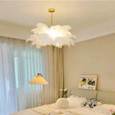 Axyaa Nordic Ostrich Feather LED Pendant Lamp for Living Room, Bedroom & Girl's Room