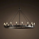 Axyaa Round Iron LED Pendant Chandelier for Retro American Industrial Style