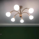 Axyaa Wood Glass Chandelier: Stylish Hemp Rope Pendant Light for Dining Table & Bar Counter