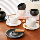 Axyaa Stone Ceramic Latte Mug Flower Decor Drinkware