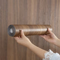Axyaa Wood Grain Self-Adhesive Wall Sticker Roll, Easy Renovation 40*500cm