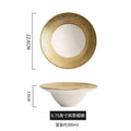 Axyaa Golden Grid Ceramic Salad Bowl - Nordic Style High-end Tableware