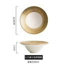 Axyaa Golden Grid Ceramic Salad Bowl - Nordic Style High-end Tableware
