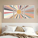 Boho Sun Wall Art Print Canvas Painting Mid Century Retro Poster Axyaa Decor