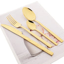 Axyaa 16-Piece Black Stainless Steel Cutlery Set for Western Dining