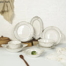 Axyaa Vintage Ceramic Double Ear Salad Bowl for Restaurant and Home