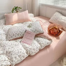 Axyaa Romantic Pink Tulip Bedding Set – Twin Full Queen Princess Style