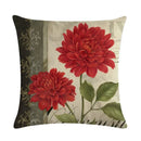 Axyaa Retro Rose Linen Pillowcase 45*45cm - Furniture Decorative Cushion Cover