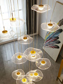 Axyaa Gold Acrylic Chandeliers for Modern Living Spaces