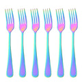 Axyaa Stainless Steel Dinner Forks Set - 6 Piece Cutlery Utensils Tableware