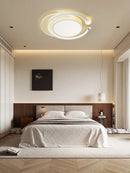 Axyaa Modern Minimalist Round LED Ceiling Light, Creative Bedroom Lighting Fixture