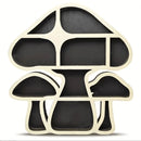 Wooden Mushroom Crystal Holder by Axyaa - Multi Compartment Display Shelf & Home Decor