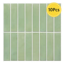 Axyaa Green 3D Tile Sticker, 10pcs Self-adhesive Backsplash Bathroom Wall Tile, Water Resistant