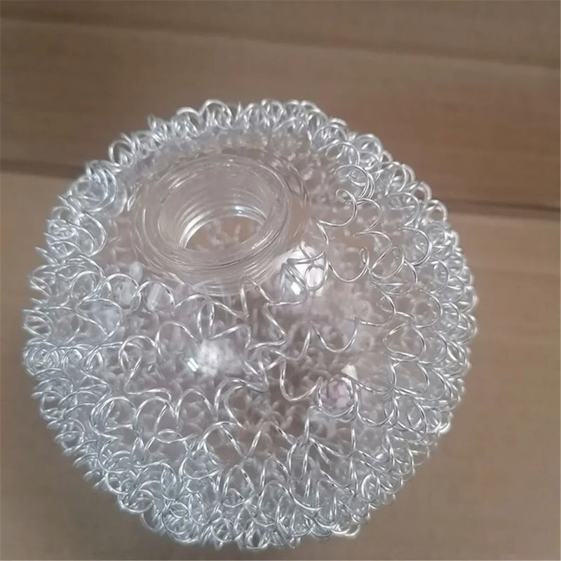 Axyaa Clear Glass G9 Lampshade with Aluminum Wire for 2cm Screw Socket