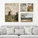 Axyaa Mountain House Windmill Canvas Print for Rustic Home Decor