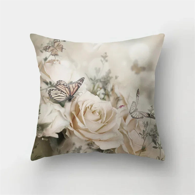 Axyaa Butterfly Charms Pillowcase: Sofa Car Waist Cushion Cover - Ins Style Landscape