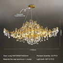 Axyaa Crystal Chandelier: Post-Modern Minimalist Living Room & Restaurant Light