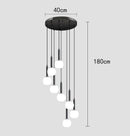 Axyaa LED Ring Stairs Pendant Light Chandelier for Living Room Dining Room Lighting