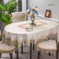 Axyaa Oval Macrame Lace Tablecloth for Dining Wedding Kitchen Party Decor