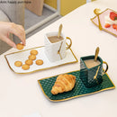 Axya Handbag Ceramic Coffee Cup and Saucer Set - Home Breakfast Teacup Milk Mug