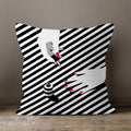 Axyaa Soft Velvet Beauty Pillowcase - Black & White Plush Cushion Cover