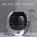 Axyaa Bubble Glass Vase: Hydroponic Planter Flower Arrangement Decor Vessel